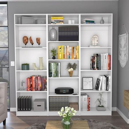 Combo Home 2 Estantes 4 Repisas + Estante 5 Rep + 3 Complemento - Blanco