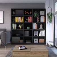 Combo Home 2 Estantes 62cm + Estante 45cm - Wengue