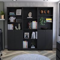 Combo Home 2 Estantes 2 Puertas + Estante 4 Repisas - Wengue