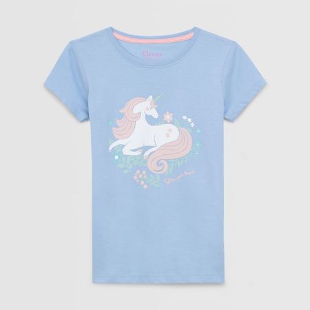Polo Basic Para Niña Circus Manga Corta Jer Celeste 4