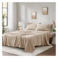 Sábanas polar 2 plazas beige Lima Tienda