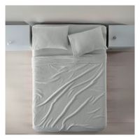 Sábanas polar premium 2 plazas gris claro Lima Tienda