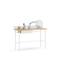Escritorio Industrial Moderno Alanis color Blanco/Duna 1 cajón TU MESITA
