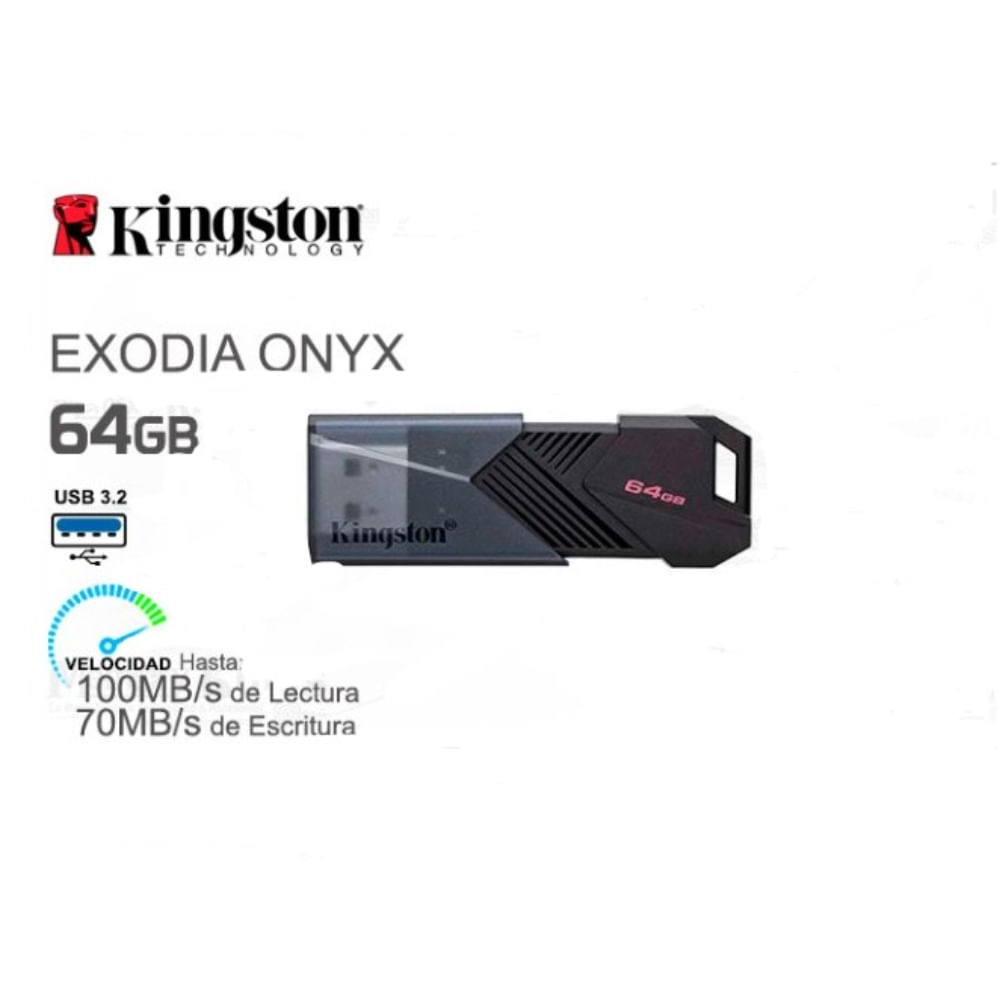 Memoria Usb 3.2 64 Gb Kingston Exodia Onyx