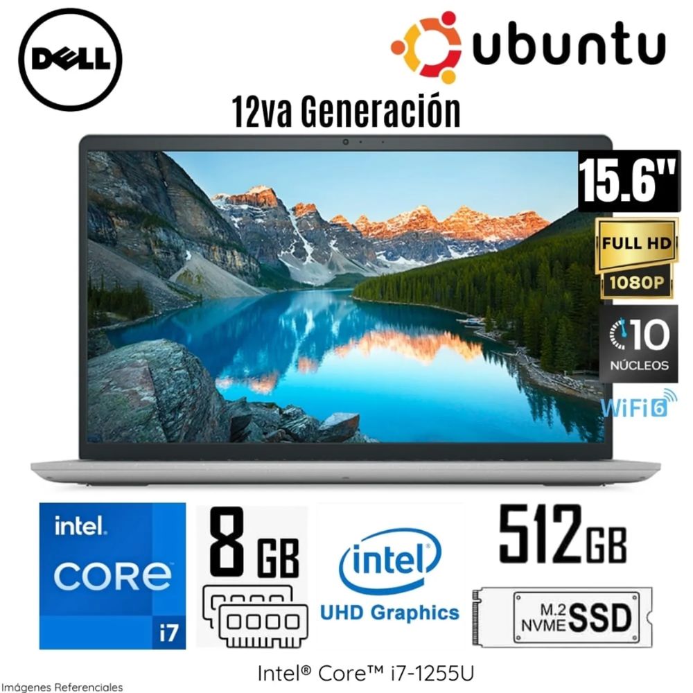 Laptop Dell Inspion 15 3520 (C3P56) Intel Core i7-1255U 8GB RAM 512GB SSD 15.6"" FHD UBUNTU - Silver
