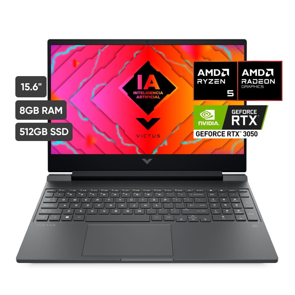 Laptop Gamer HP 15-FB2002LA 15.6"" AMD Ryzen 5 (8000 series) 8GB 512GB SSD