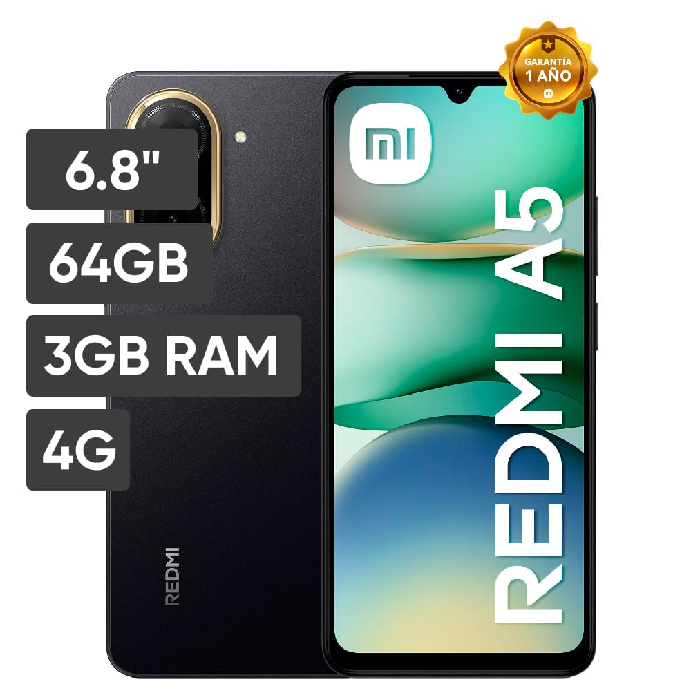 Smartphone XIAOMI Redmi A5 6.8"" 3GB 64GB 32MP Midnight Black