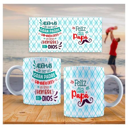 Taza de Loza 11oz Lettering Frase Día Del Padre 70