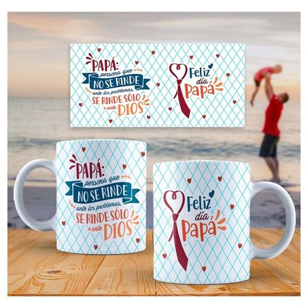 Taza de Loza 11oz Lettering Frase Día Del Padre 73