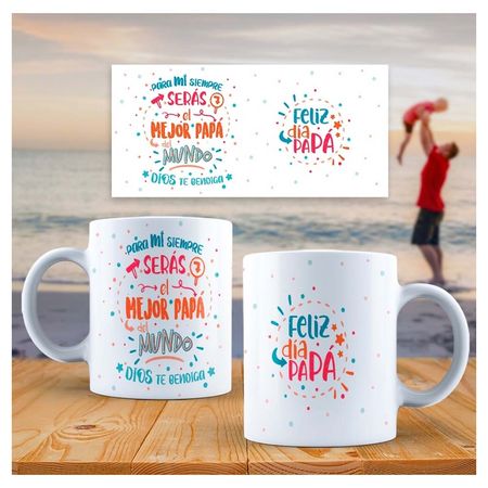 Taza de Loza 11oz Lettering Frase Día Del Padre 74