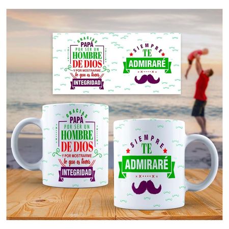 Taza de Loza 11oz Lettering Frase Día Del Padre 77