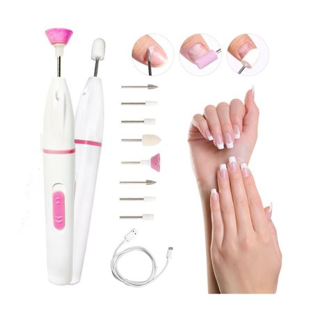Lima Uñas Recargable Torno Manicure Pulidora X2u + Cabezales