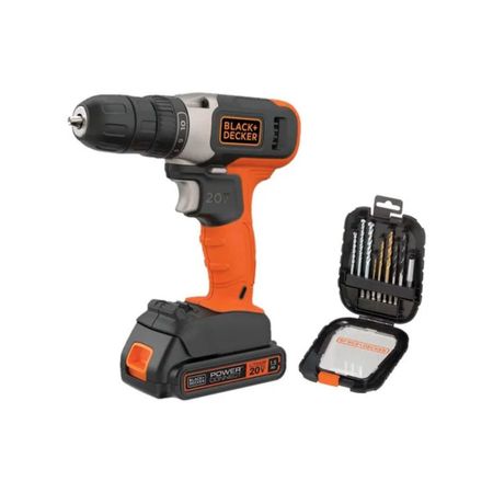 Taladro Atornillador 10mm 20v Black And Decker Bcd702c1-ar Color Naranja