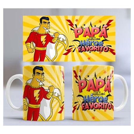 Taza de Loza Grande 15oz Día Del Padre Heroe  48