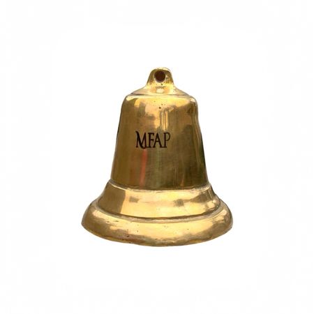 Campana en Bronce Fundido Apolo+MFAP Bronceria y Antiguedades+12 cm CBFA12