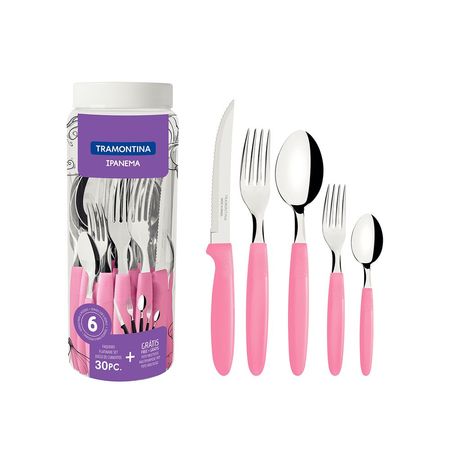 Juego De Cubiertos X30 Pzas Ipanema Rosado 10390012