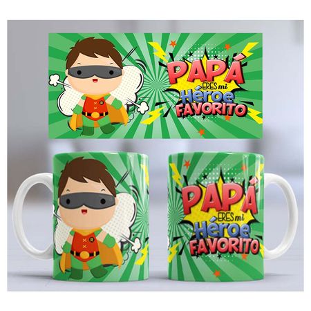 Taza de Loza Grande 15oz Día Del Padre Heroe Robin 37