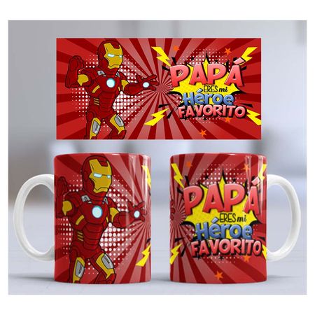 Taza de Loza Grande 15oz Día Del Padre Heroe Iron Man 45