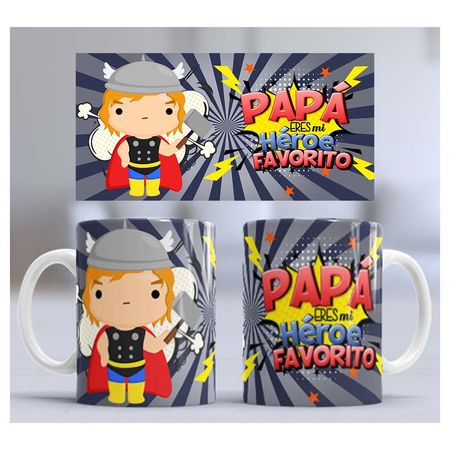 Taza de Loza 11oz Día Del Padre Heroe Thor 39