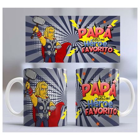 Taza de Loza 11oz Día Del Padre Heroe Thor 46