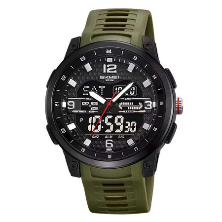 RELOJ SKMEI HOMBRE ANALÓGICO DIGITAL CASUAL TRIPLE HORA VERDE - 2401
