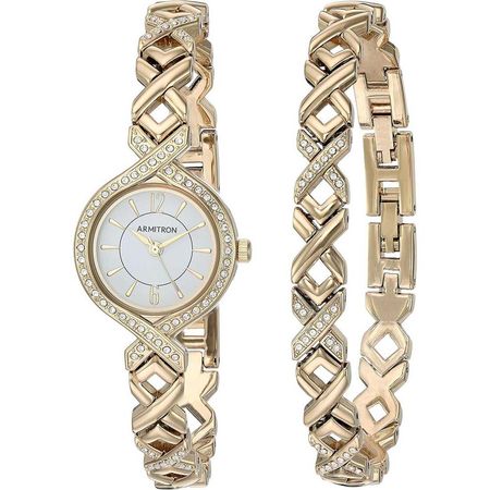 RELOJ Y PULSERA ARMITRON MUJER ANALÓGICO CRISSCROSS CRISTALES - 5412