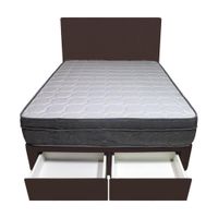 Dormitorio Turin + 2 Cajones 1.5 Plz + Cabecera - Chocolate