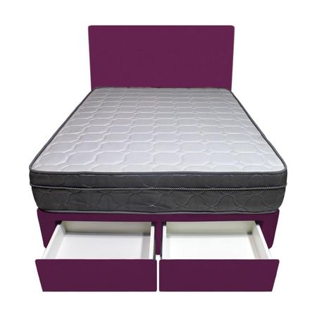 Dormitorio Turin + 2 Cajones 1.5 Plz + Cabecera - Purpura