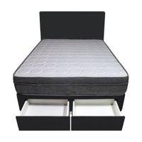 Dormitorio Turin + 2 Cajones 1.5 Plz + Cabecera - Negro