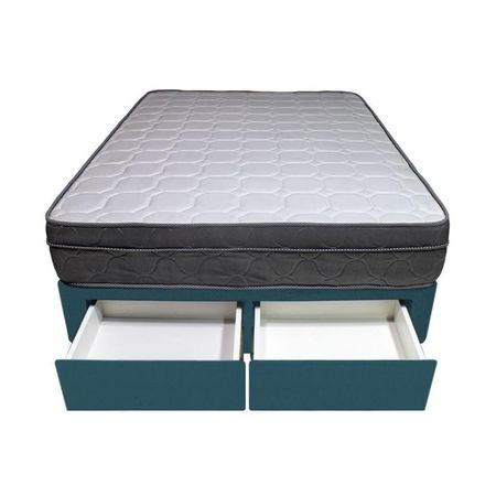 Cama Turin + 2 Cajones 1.5 Plz + 1 Almohada - Cobalto