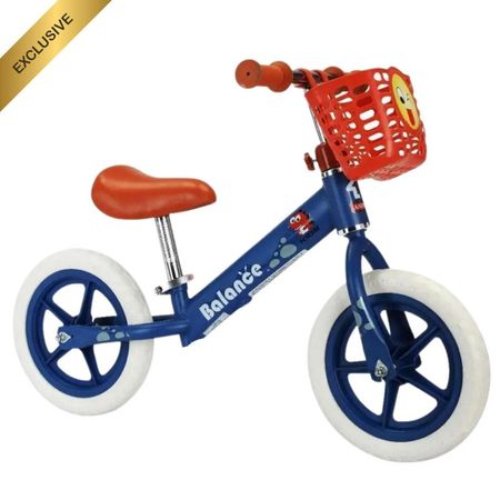 Bicicleta Balance Canastilla Vintage Para Niños Azul