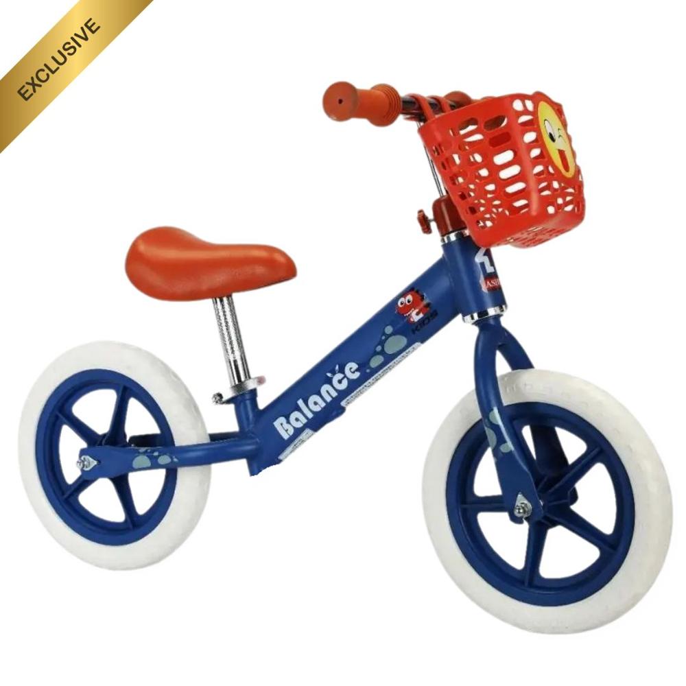 Bicicleta Balance Canastilla Vintage Para Niños Azul