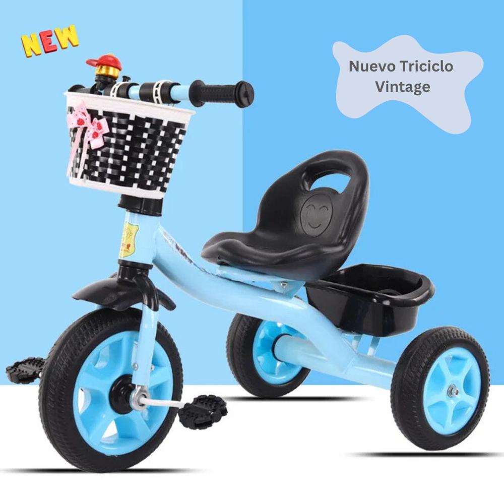 Triciclo Para Niños Bicicleta Vintage - Azul