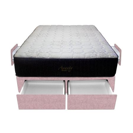 Cama Pocket Vip + 4 Cajones 1.5 Plz + 1 almohada - Rosado