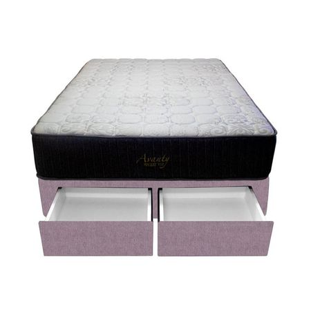 Cama Pocket Vip + 2 Cajones 1.5 Plz + 2 almohadas - Lila