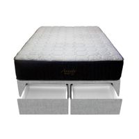 Cama Pocket Vip + 2 Cajones 1.5 Plz + 2 almohadas - Gris Claro