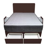 Dormitorio Turin + 4 Cajones 2 Plz + Cabecera - Chocolate