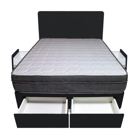 Dormitorio Turin + 4 Cajones 2 Plz + Cabecera - Negro