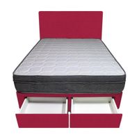 Dormitorio Turin + 2 Cajones 2 Plz + Cabecera - Rojo