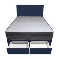 Dormitorio Turin + 2 Cajones 2 Plz + Cabecera - Azul Marino
