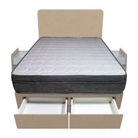 Dormitorio Turin + 4 Cajones 2 Plz + Cabecera - Beige Claro