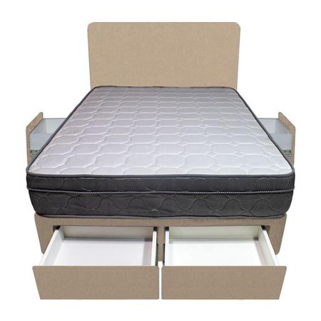 Dormitorio Turin + 4 Cajones 2 Plz + Cabecera - Beige Claro