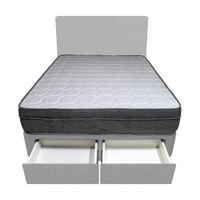 Dormitorio Turin + 2 Cajones 2 Plz + Cabecera - Gris Claro
