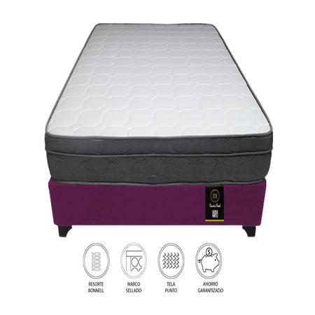Cama Turin 2 Plz + 2 almohadas - Purpura