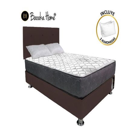 Dormitorio Luton 2 Plz + 2 Almohadas - Chocolate