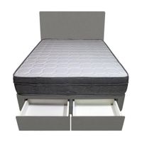 Dormitorio Turin + 2 Cajones 2 Plz + Cabecera - Gris Oscuro