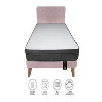Dormitorio Turin Slim 2 Plz + Cabecera + Almohadas - Rosado