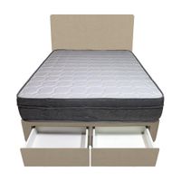 Dormitorio Turin + 2 Cajones 2 Plz + Cabecera - Beige Claro