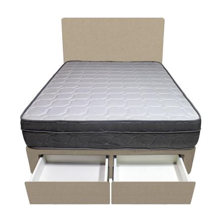 Dormitorio Turin + 2 Cajones 2 Plz + Cabecera - Beige Claro