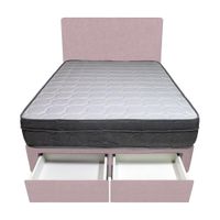 Dormitorio Turin + 2 Cajones 2 Plz + Cabecera - Rosado